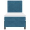 vidaXL Letto a molle con materasso Blu Scuro 90 x 190 cm Tessuto