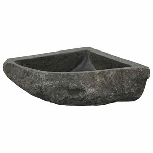 vidaXL Lavabo Grigio (30-37) x (30-37) x 12 cm Pietra di Fiume