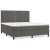 vidaXL Giroletto a Molle con Materasso Grigio Scuro 160x200 cm Velluto