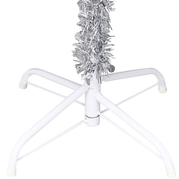 vidaXL Albero di Natale Preilluminato con Palline Argento 180 cm PET