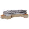 vidaXL Set Divano da Giardino 7 pz Beige Poly Rattan