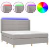 vidaXL Letto a Molle Materasso e LED Grigio Chiaro 160x200 cm Tessuto