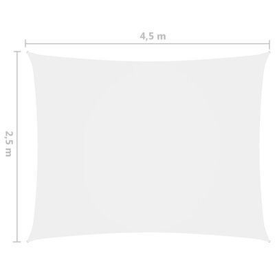 vidaXL Parasole a Vela Oxford Rettangolare 2,5x4,5 m Bianco