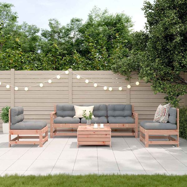 vidaXL Set Divani Giardino 6 pz con Cuscini Legno Massello di Douglas