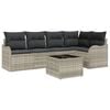 vidaXL Set Divano da Giardino 6 pz Grigio chiaro polyrattan