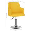 vidaXL Sedia da Pranzo Girevole Giallo Senape in Tessuto