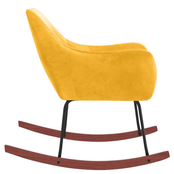 vidaXL Sedia a Dondolo Gialla in Velluto