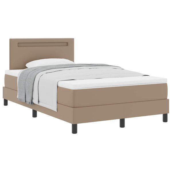 vidaXL Letto a molle Cappuccino 120 x 200 cm Pelle sintetica