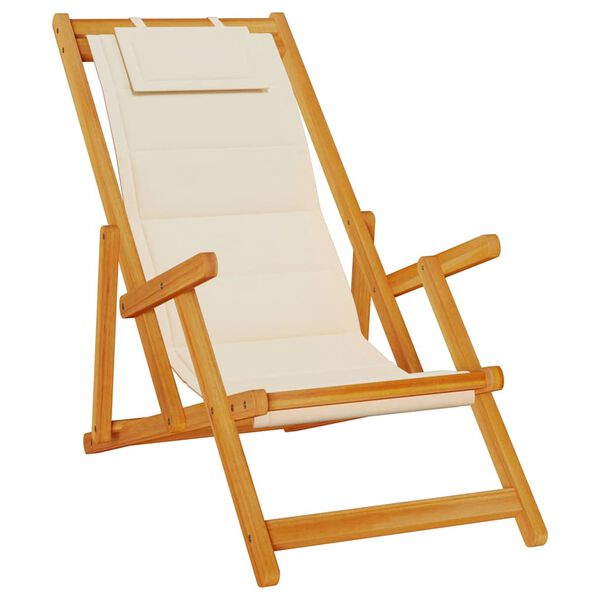 vidaXL Sedia da spiaggia 2 pcs Marrone x Legno massello di acacia
