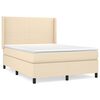 vidaXL Giroletto a Molle con Materasso Crema 140x19 cm in Tessuto