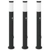vidaXL Lampioni a paletto con sensore e presa 3 pz 80 cm IP44