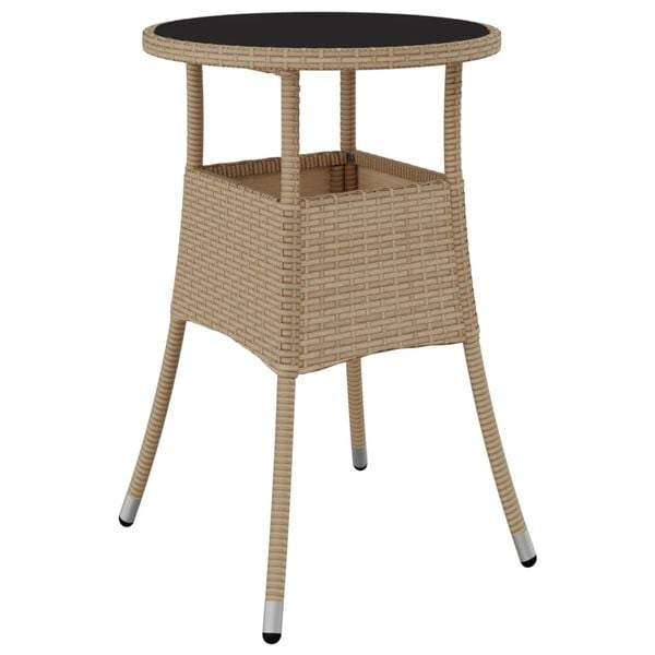 vidaXL Set da Pranzo da Giardino 3 pz con Cuscini Polyrattan e Vetro