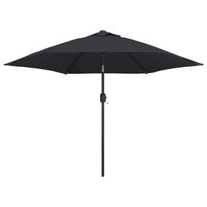 vidaXL Ombrellone da Esterni con LED e Palo in Acciaio 300 cm Nero