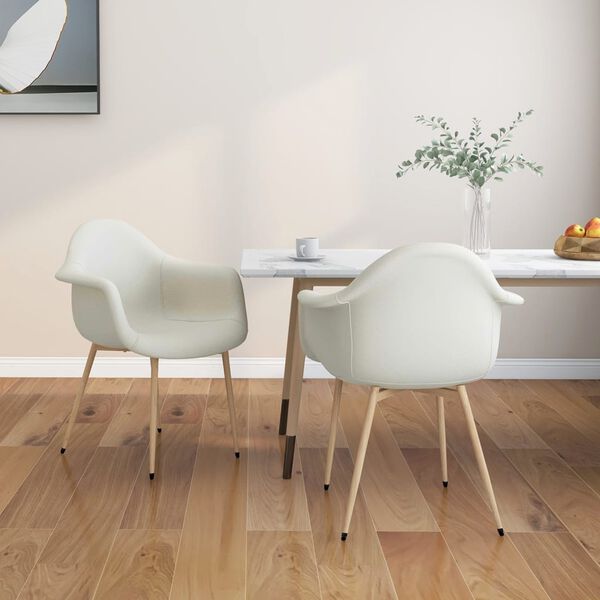 vidaXL Sedie da Pranzo 2 pz Crema in Tessuto