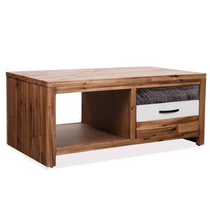 vidaXL Tavolino da Salotto in Legno Massello d'Acacia 90x50x37,5 cm