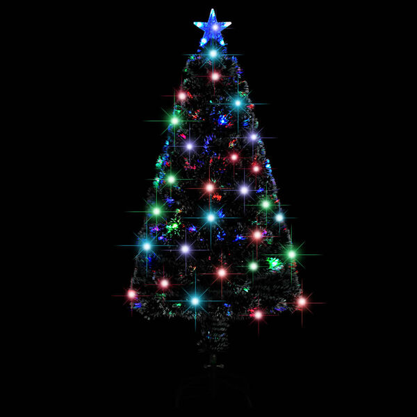 vidaXL Albero di Natale Preilluminato con Supporto e LED 120 cm Fibra Ottica