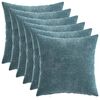 vidaXL Cuscino 6 pz HEERLEN Blu 35 x 35 cm Tessuto Chenille