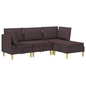 vidaXL Set di divani modulari con spazio di archiviazione 4 pz Tessuto