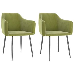 vidaXL Sedie da Pranzo 2 pz Verde Chiaro in Velluto