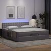 vidaXL Pouf Letto con Materassi e LED Grigio 180x200cm Similpelle