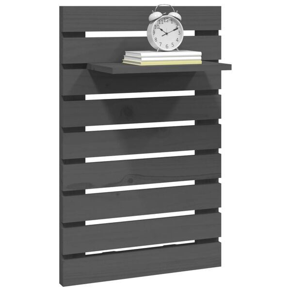 vidaXL Mensole da Letto a Parete 2 pz Grigio Legno Massello di Pino