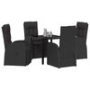vidaXL Set da Pranzo per Giardino con cuscino 5 pcs Nero polyrattan