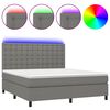 vidaXL Letto a Molle Materasso e LED Grigio Scuro 160x200cm in Tessuto