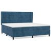 vidaXL Giroletto a Molle con Materasso Blu Scuro 200x200 cm in Velluto