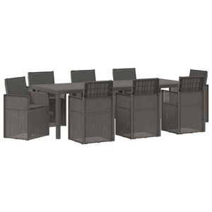 vidaXL Set da Pranzo per Giardino 9 pz Grigio chiaro e Antracite PP