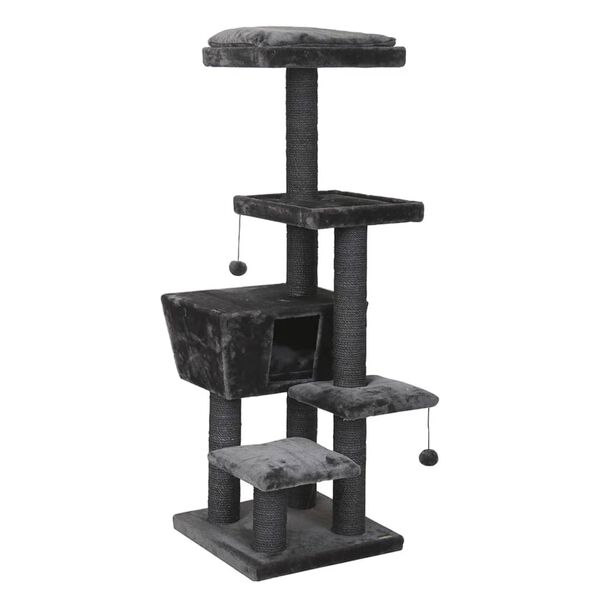 Ebi Albero Tiragraffi per Gatti North Dakota 48x48x141 cm Grigio