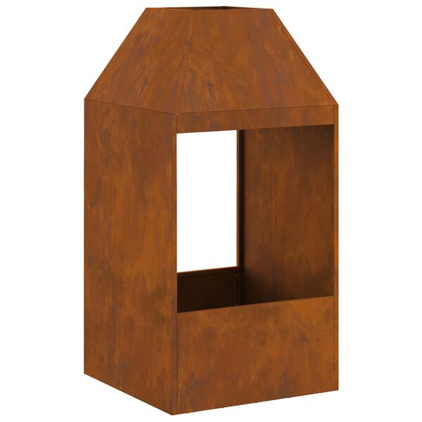 vidaXL Focolare Marrone 50 x 50 x 100 cm Acciaio