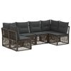 vidaXL Set Divano da Giardino 6 pcs Grigio polyrattan