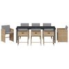 vidaXL Set da Pranzo per Giardino 9 pcs Beige polyrattan