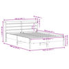 vidaXL Letto senza Materasso Marrone Cera 140x190 cm in Legno di Pino