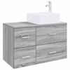 vidaXL Set di mobili per il bagno 2 pcs Sonoma grigio