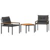 vidaXL Set Mobili da Esterno 3 pcs Grigio Scuro polyrattan