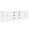vidaXL Credenze 3 pz Bianco in Legno Multistrato