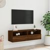 vidaXL Mobile TV a Parete Rovere Marrone 100x30x30cm Legno Multistrato