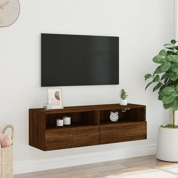 vidaXL Mobile TV a Parete Rovere Marrone 100x30x30cm Legno Multistrato