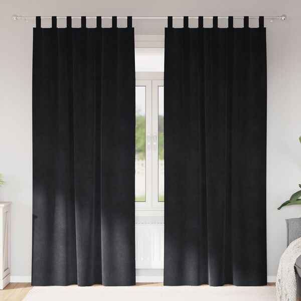 vidaXL Tende oscuranti 2 pcs Nero 140 x 225 cm Velluto