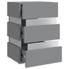 vidaXL Comodino con Luci LED Grigio 45x35x67 cm in Legno Multistrato