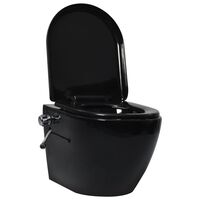 vidaXL Toilette senza Bordo Sospesa con Funzione Bidet Ceramica Nera