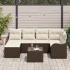 vidaXL Set Divano da Giardino con cuscino 7 pcs Marrone Poly Rattan