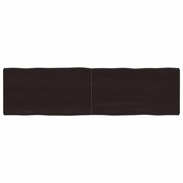 vidaXL Piano Tavolo Marrone Scuro 180x50x(2-6)cm Rovere Non Trattato