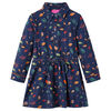 vidaXL Abito da Bambina a Maniche Lunghe Blu Marino 140