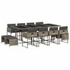 vidaXL Set da Pranzo da Giardino 13pz con Cuscini Grigio in Polyrattan