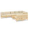 vidaXL Set Divani da Giardino 9 pz con Cuscini Crema Massello di Pino