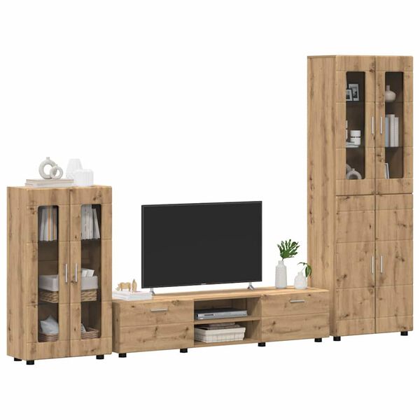 vidaXL Set mobile TV FLORIN Rovere artigianale Legno multistrato