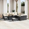 vidaXL Set Divano da Giardino con cuscino 13 pcs Nero polyrattan