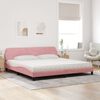 vidaXL Letto con Materasso Dover Rosa 200x200 cm in Velluto